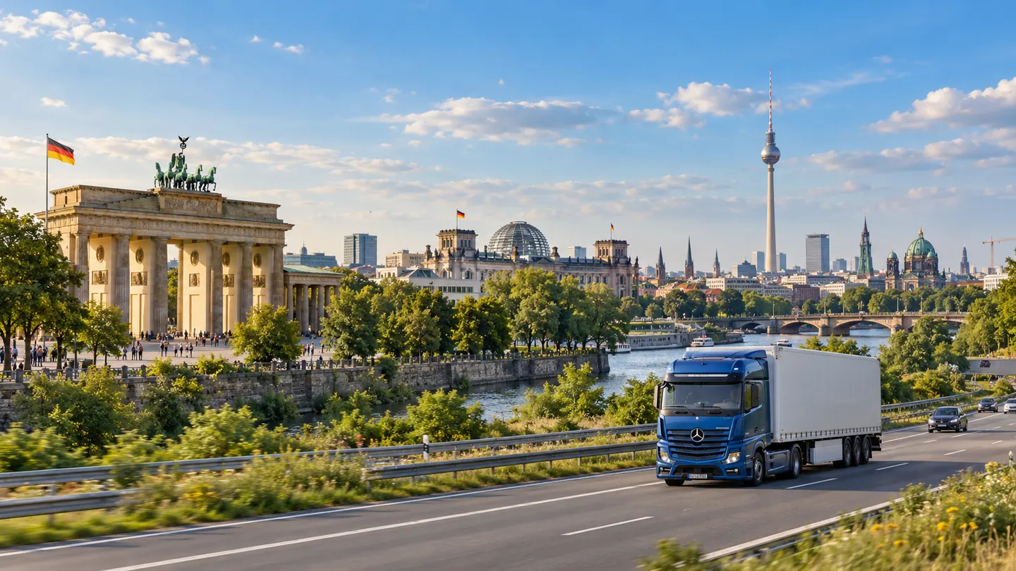 Berlin · Brandenburg Kapısı · Alman otoyolları temsili görseli